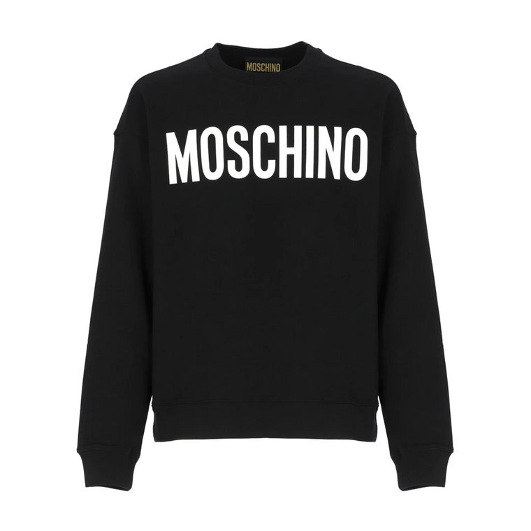 Czarny Bawełniany Sweter dla Mężczyzn Moschino