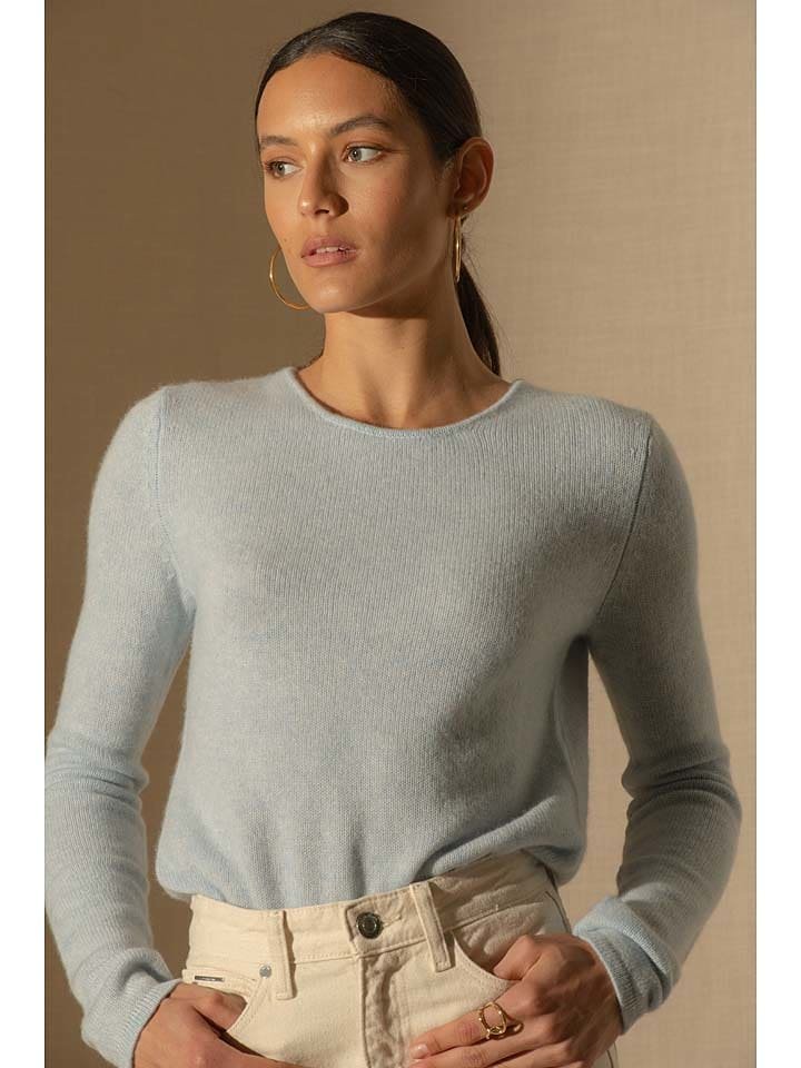 Perfect Cashmere Kaszmirowy sweter "Marya" w kolorze błękitnym