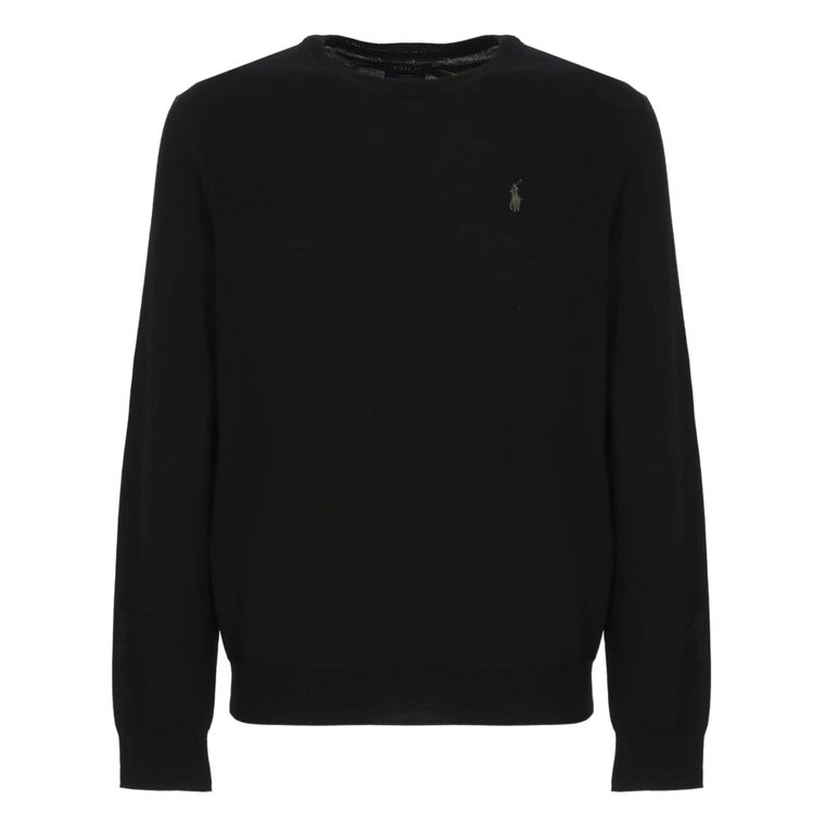 Stylowy Czarny Sweter z Wełny dla Mężczyzn Ralph Lauren