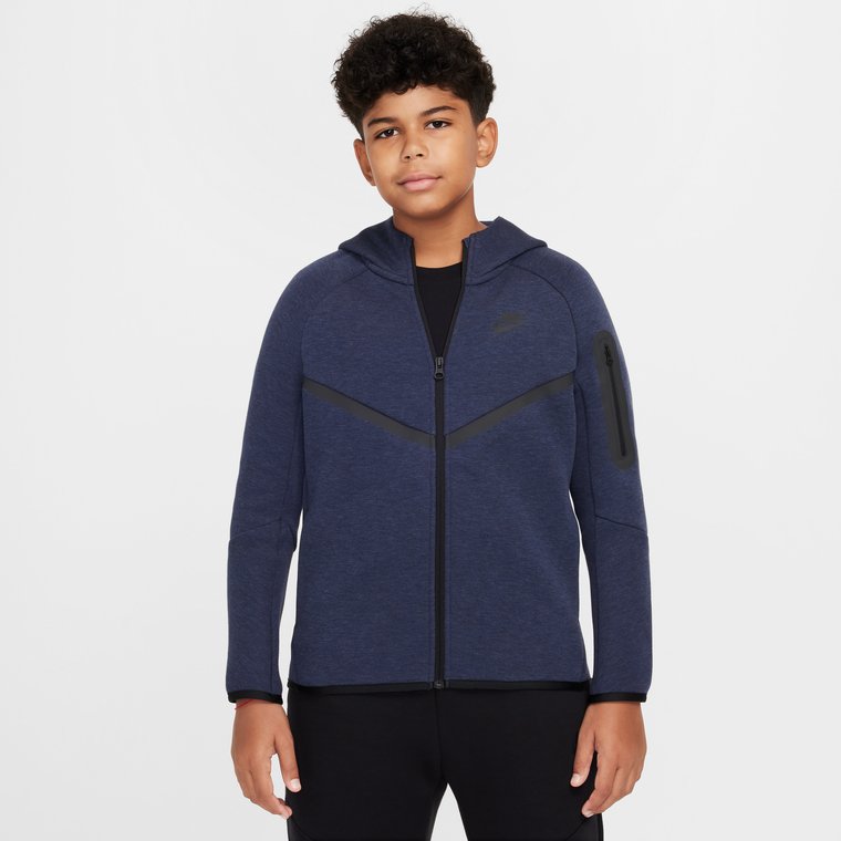 Bluza z kapturem i zamkiem na całej długości dla dużych dzieci Nike Sportswear Tech Fleece (szersze rozmiary) - Czerń