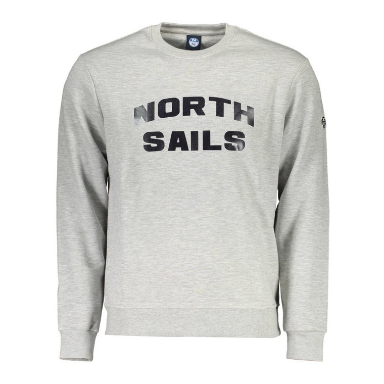 Szara Bawełniana Bluza z Nadrukiem Logo North Sails