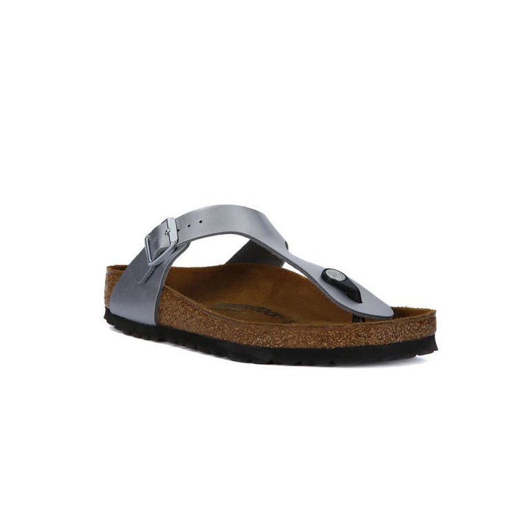 Klapki Gizeh Silver Cal dla kobiet Birkenstock