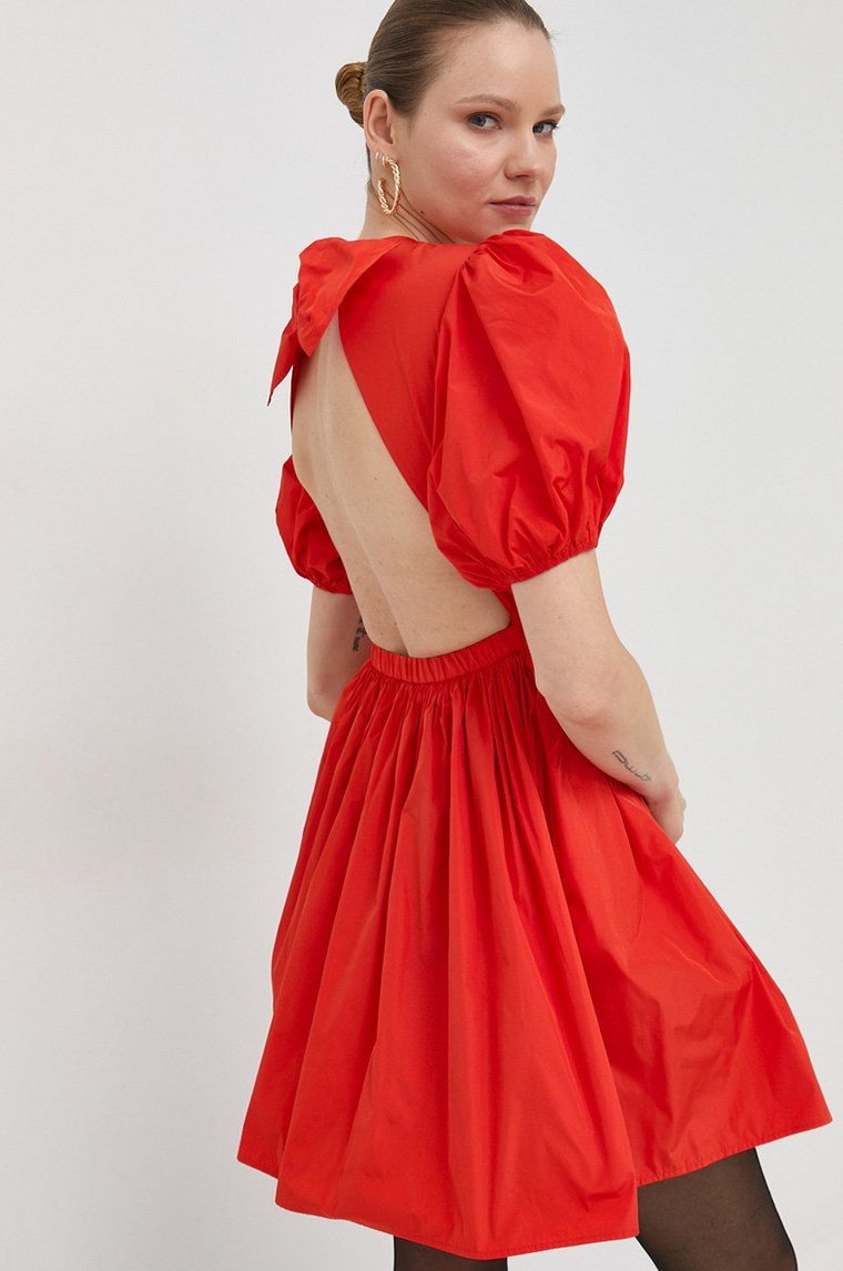 Red Valentino sukienka kolor pomarańczowy mini rozkloszowana