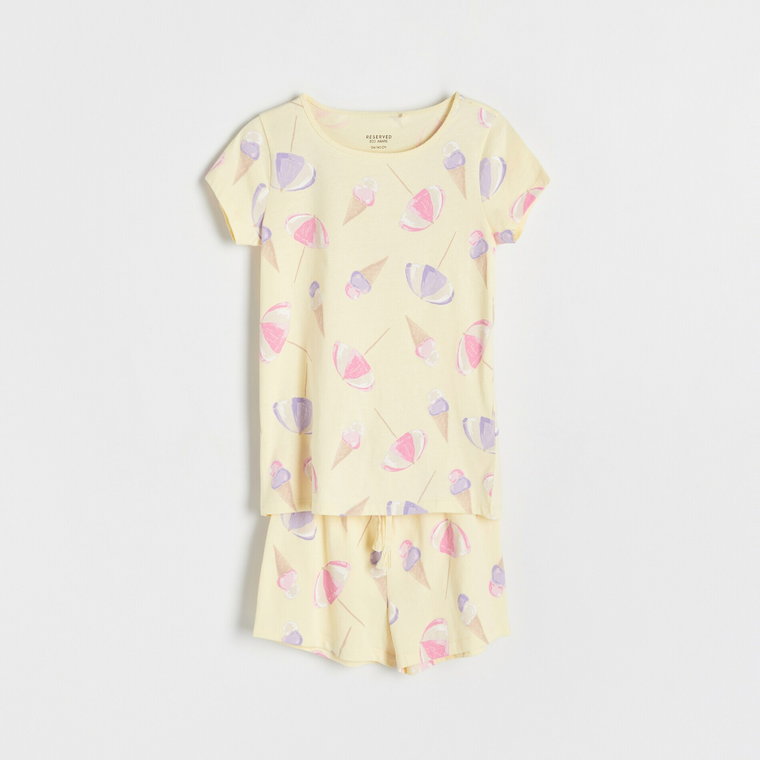 Reserved - Dwuczęściowa piżama - jasnożółty