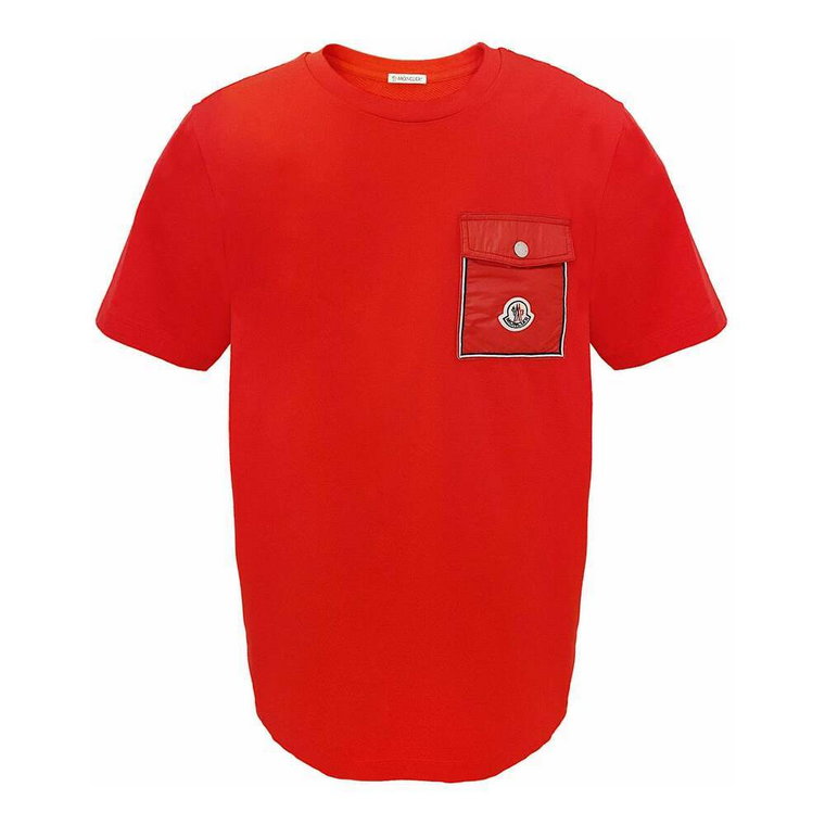 Czerwona Koszulka z Kieszenią Moncler