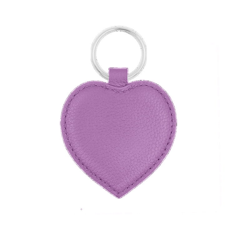 Brelok serce fioletowe z okuciem w srebrnym kolorze