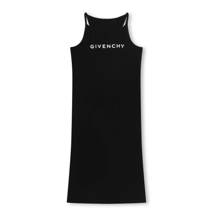 Czarna sukienka z bawełny z nadrukiem logo 4G Givenchy