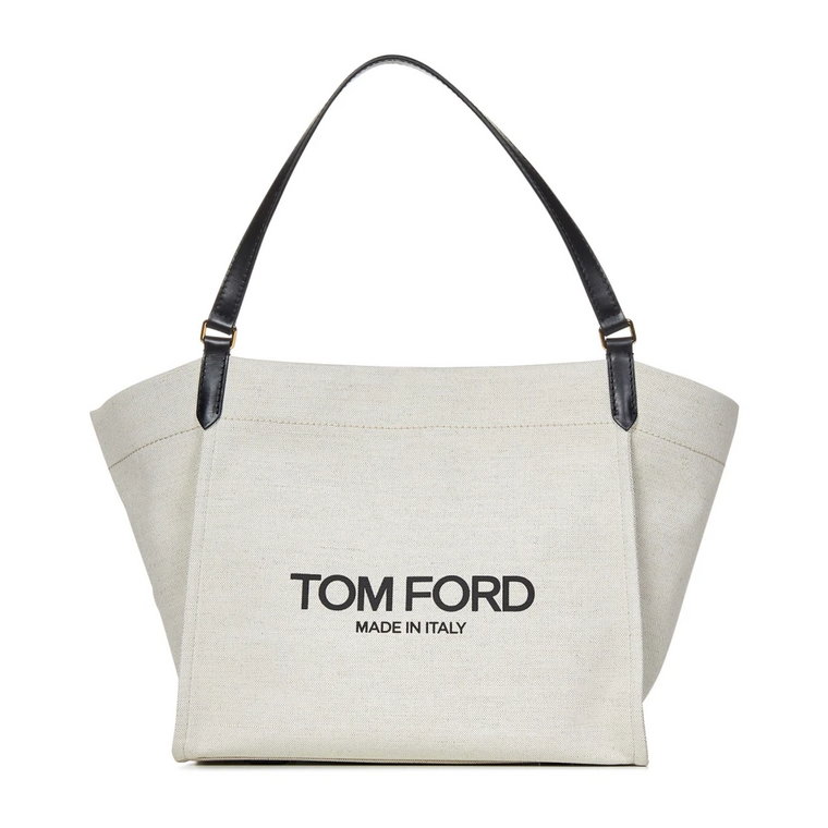Białe torby z magnetycznym zapięciem i paskiem skórzanym Tom Ford