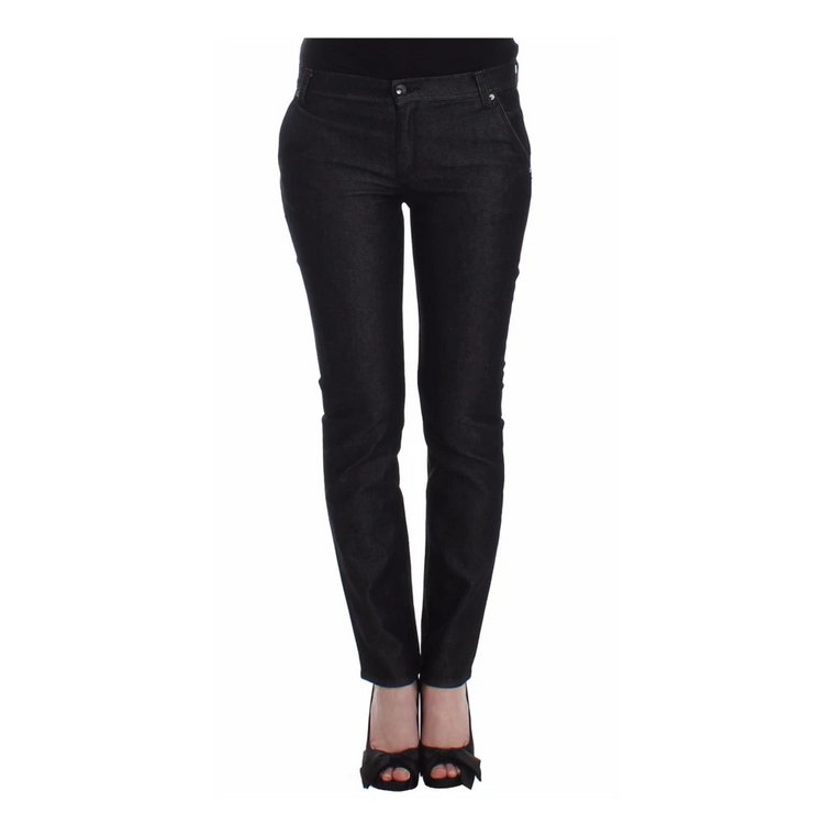 Black Slim Jeans Denim Pants Skinny Leg Stretch Ermanno Scervino