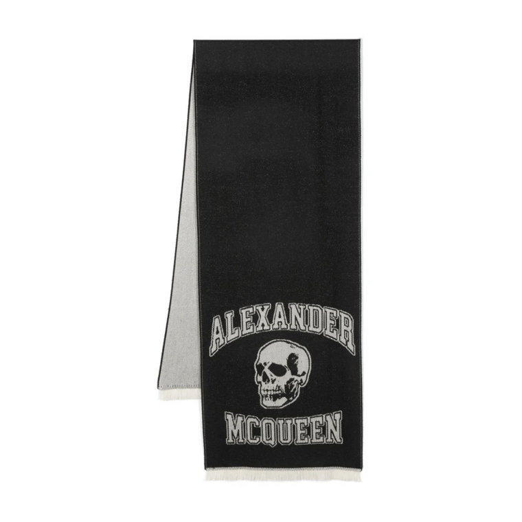 Logo-Print Wełniany Szalik dla Mężczyzn Alexander McQueen