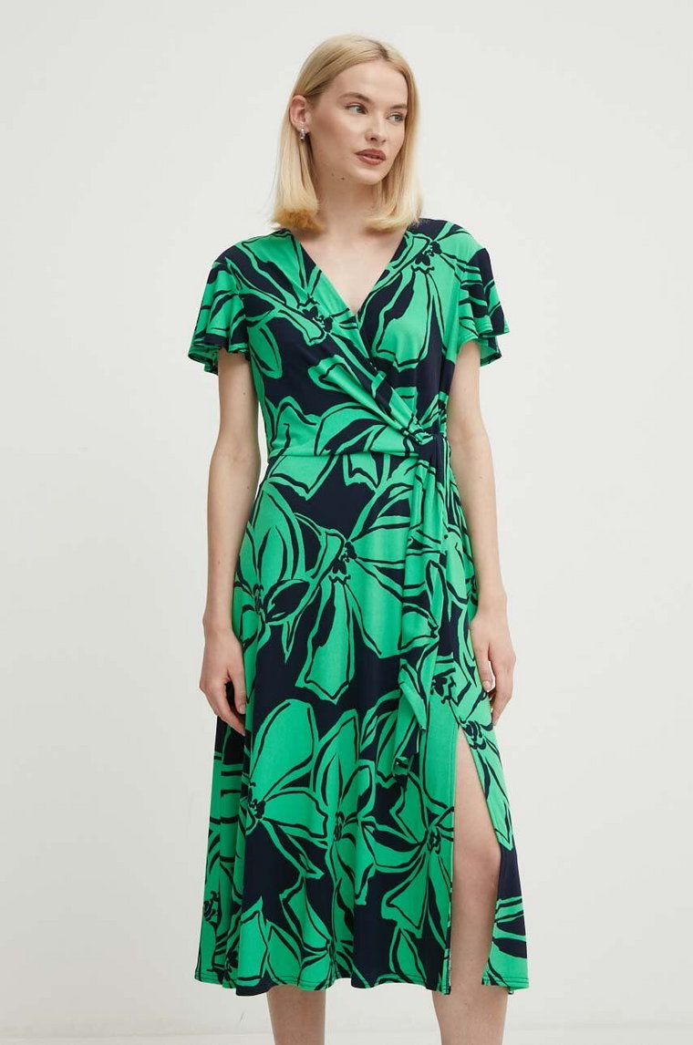 Joseph Ribkoff sukienka kolor zielony midi rozkloszowana 241052
