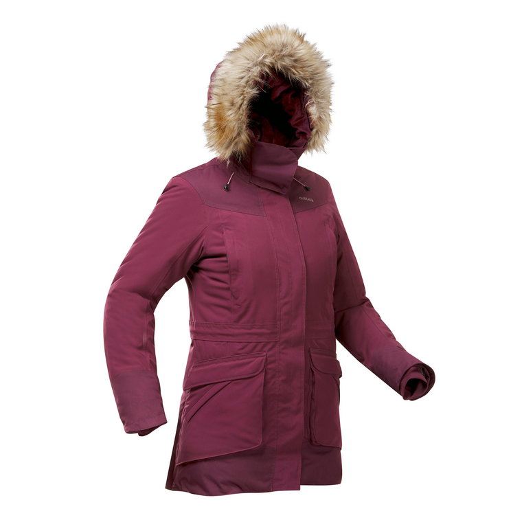 Parka turystyczna zimowa damska, Quechua SH500 U-Warm, -20C, wodoodporna