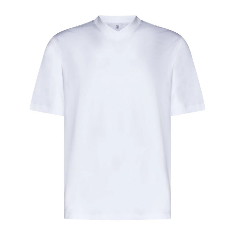 Białe T-shirty i Pola Brunello Cucinelli