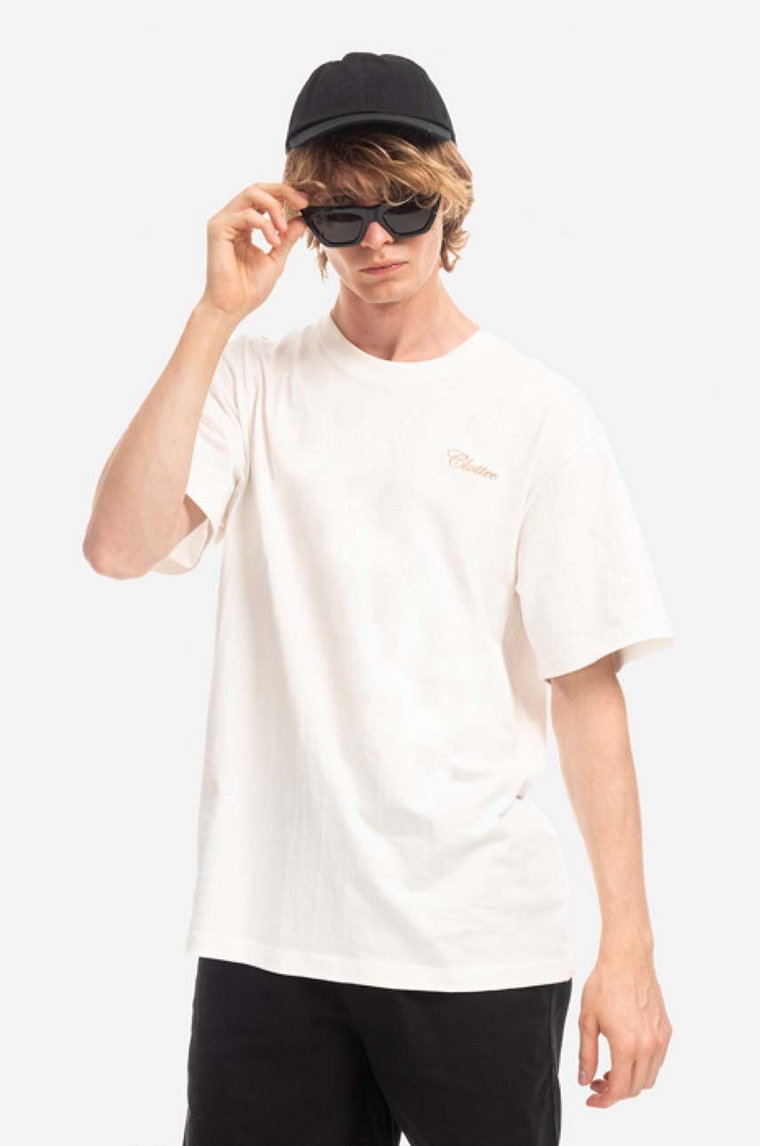 CLOTTEE t-shirt bawełniany Script SS Tee kolor biały gładki CTTE1001.WHITE-WHITE