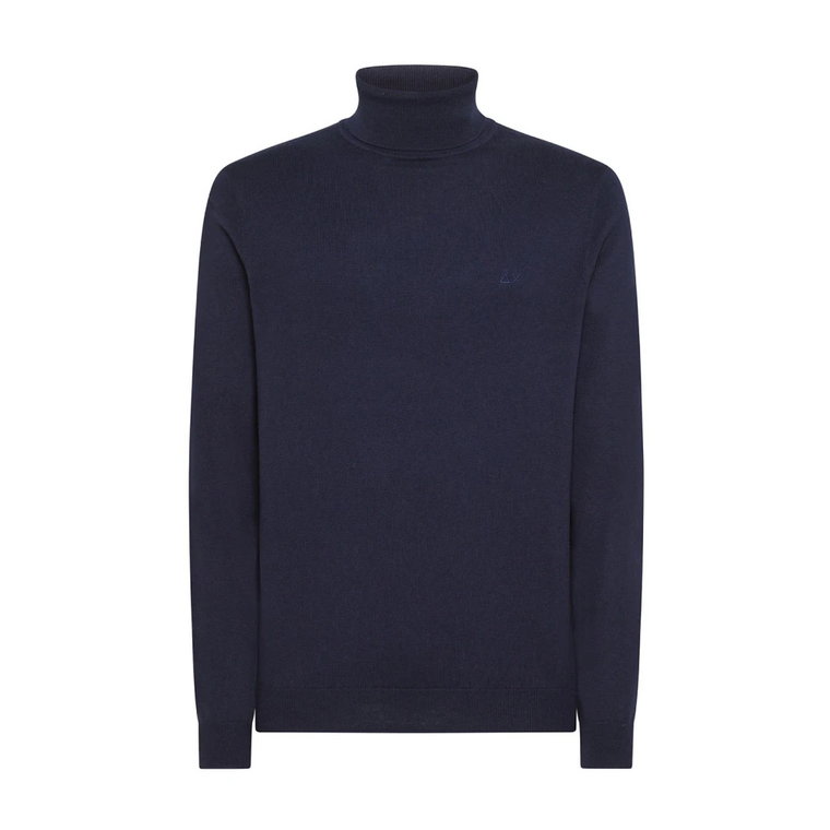 Niebieski Sweter z Golfem dla Mężczyzn Sun68