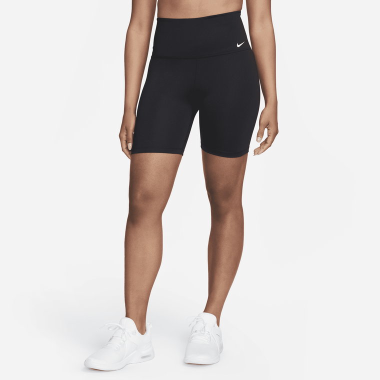 Damskie spodenki z wysokim stanem do jazdy na rowerze 18 cm Nike Dri-FIT One - Czerń