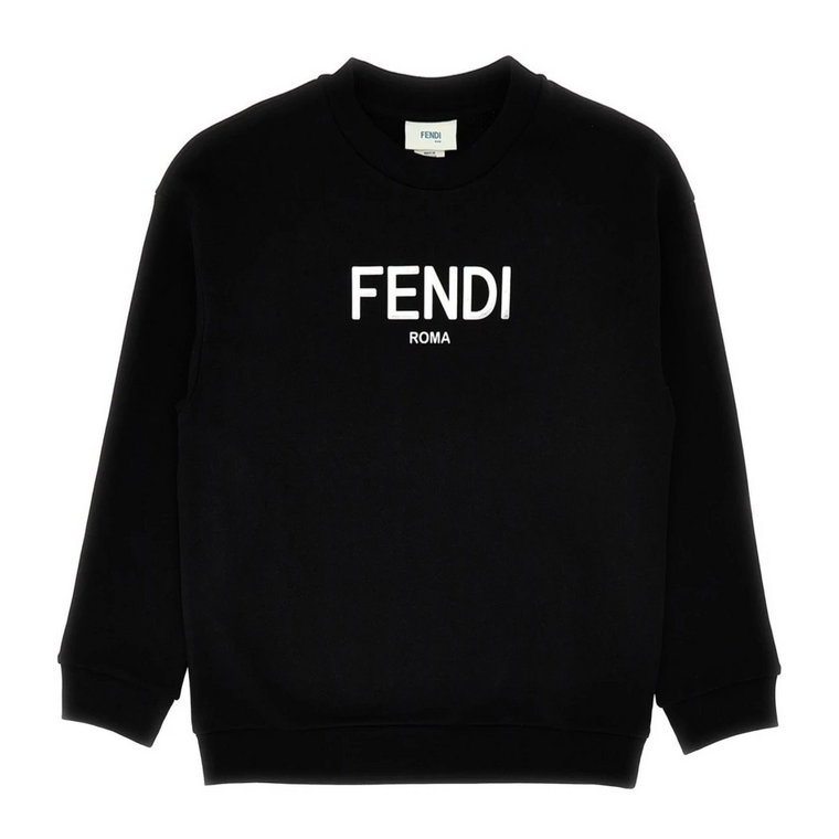 Stylowy Czarny Bawełniany Sweter Fendi