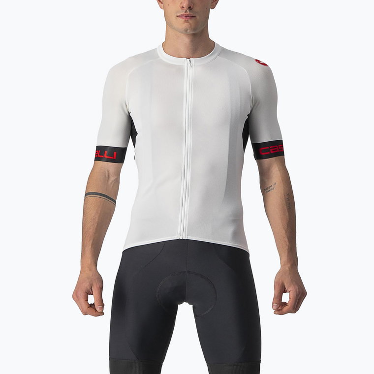 Koszulka rowerowa męska Castelli Entrata VI ivory/light black/red