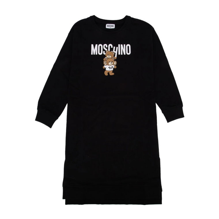 Elegancka Czarna Sukienka dla Kobiet Moschino