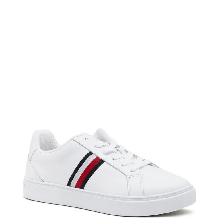 Tommy Hilfiger Skórzane sneakersy ESSENTIAL COURT sTRIPES