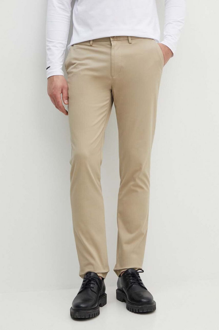 Tommy Hilfiger spodnie męskie kolor beżowy proste MW0MW28884