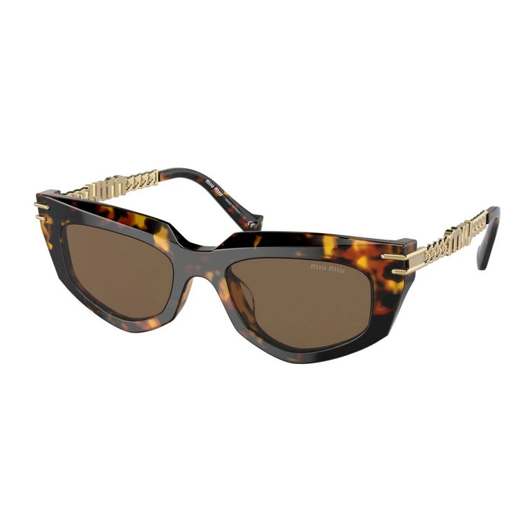 Eleganckie okulary przeciwsłoneczne Havana/Dark Brown Miu Miu