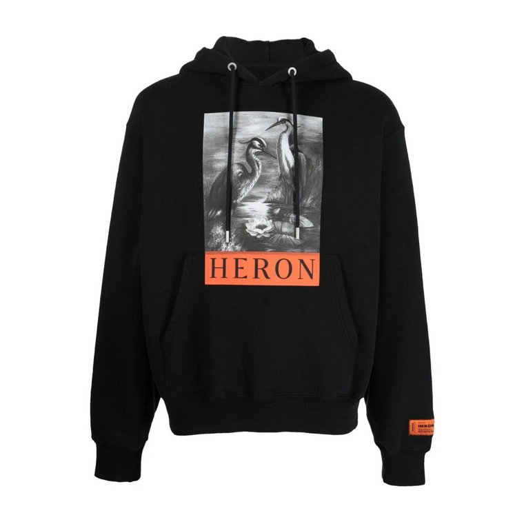 Czarna Bluza z Grafiką Heron Preston