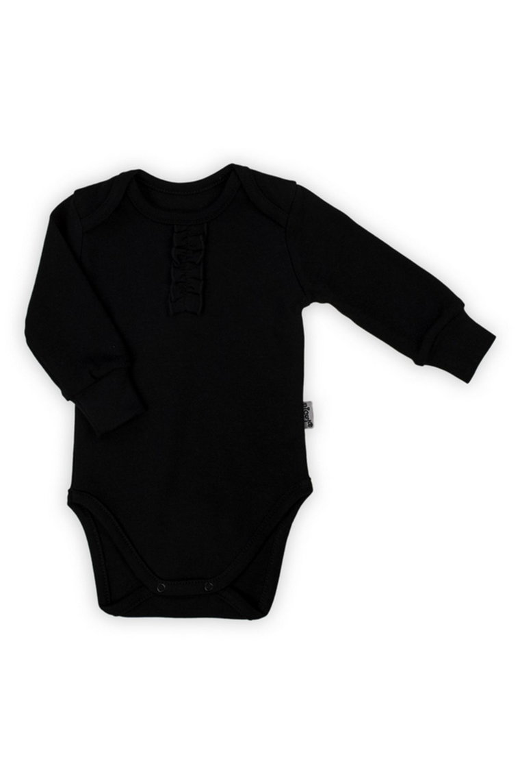 Body bawełniane niemowlęce z długim rękawem czarne