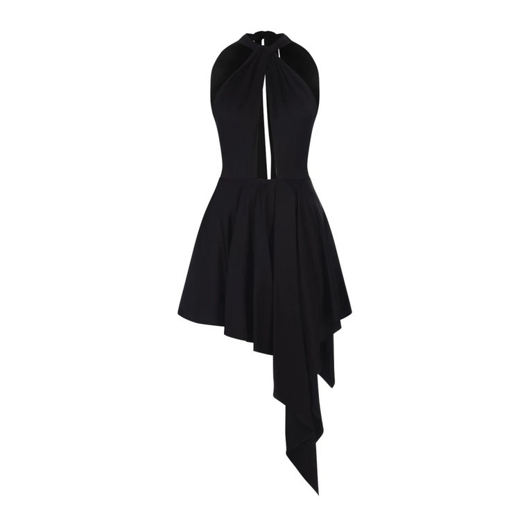 Czarna, ponadczasowa mini sukienka z wiązaniem na plecach Stella McCartney