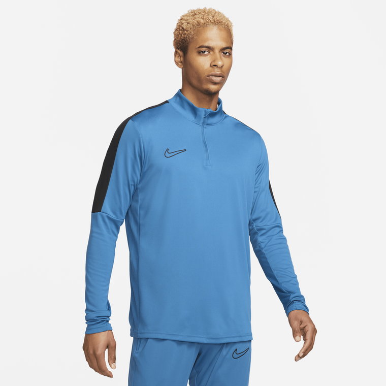 Męska koszulka piłkarska z zamkiem 1/2 Dri-FIT Nike Academy - Niebieski