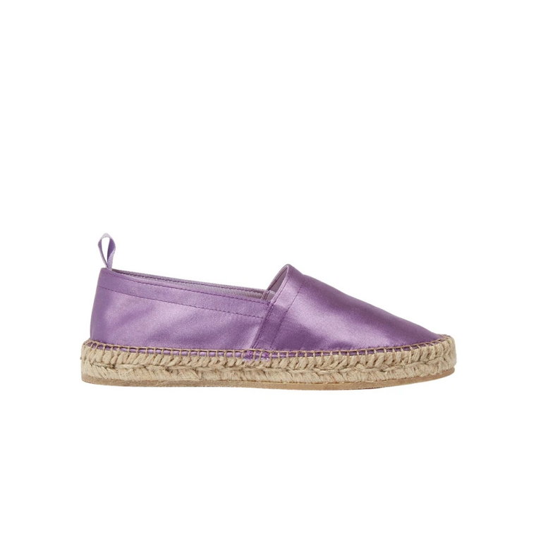 Liliowe Espadryle z Satyny Scarosso