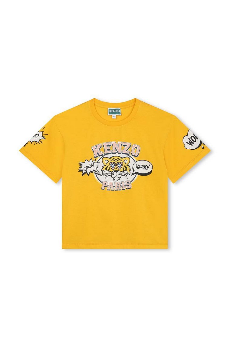 Kenzo Kids t-shirt bawełniany dziecięcy kolor żółty