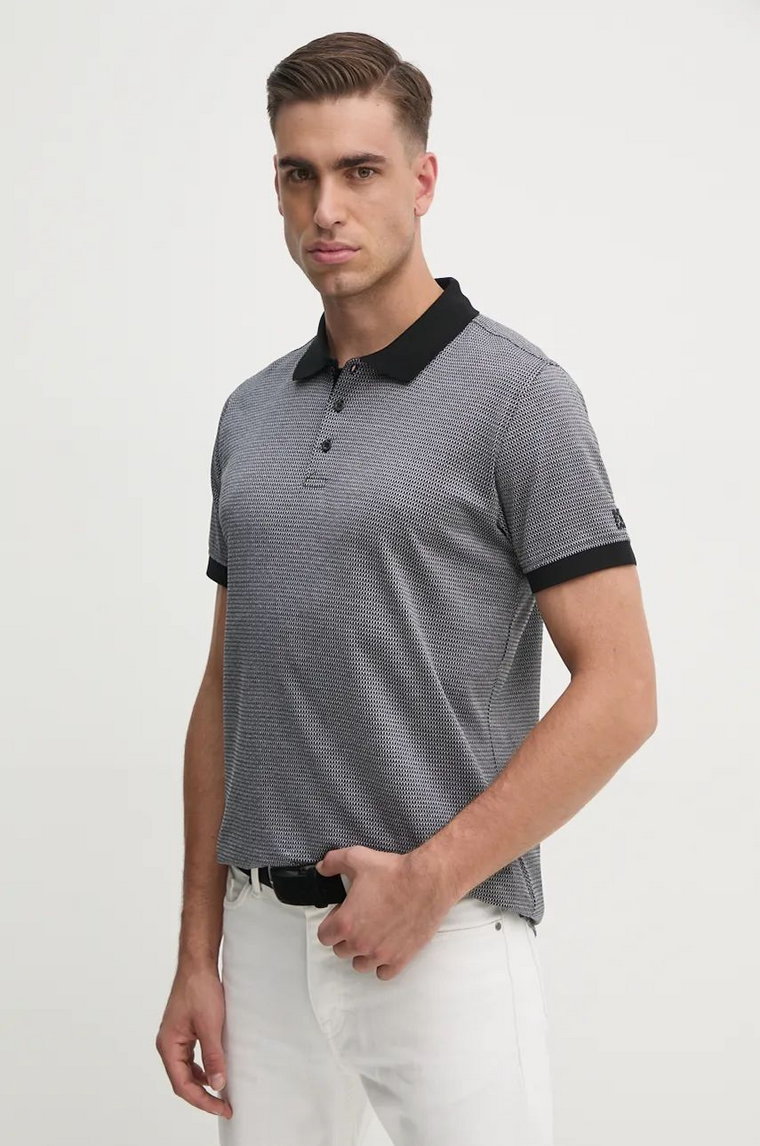 Karl Lagerfeld polo bawełniane kolor czarny wzorzysty 542203.745008