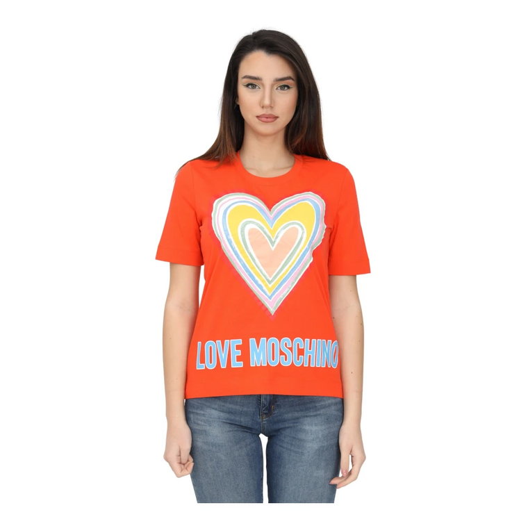 MaxI Logo Serce T-Shirt Love Moschino