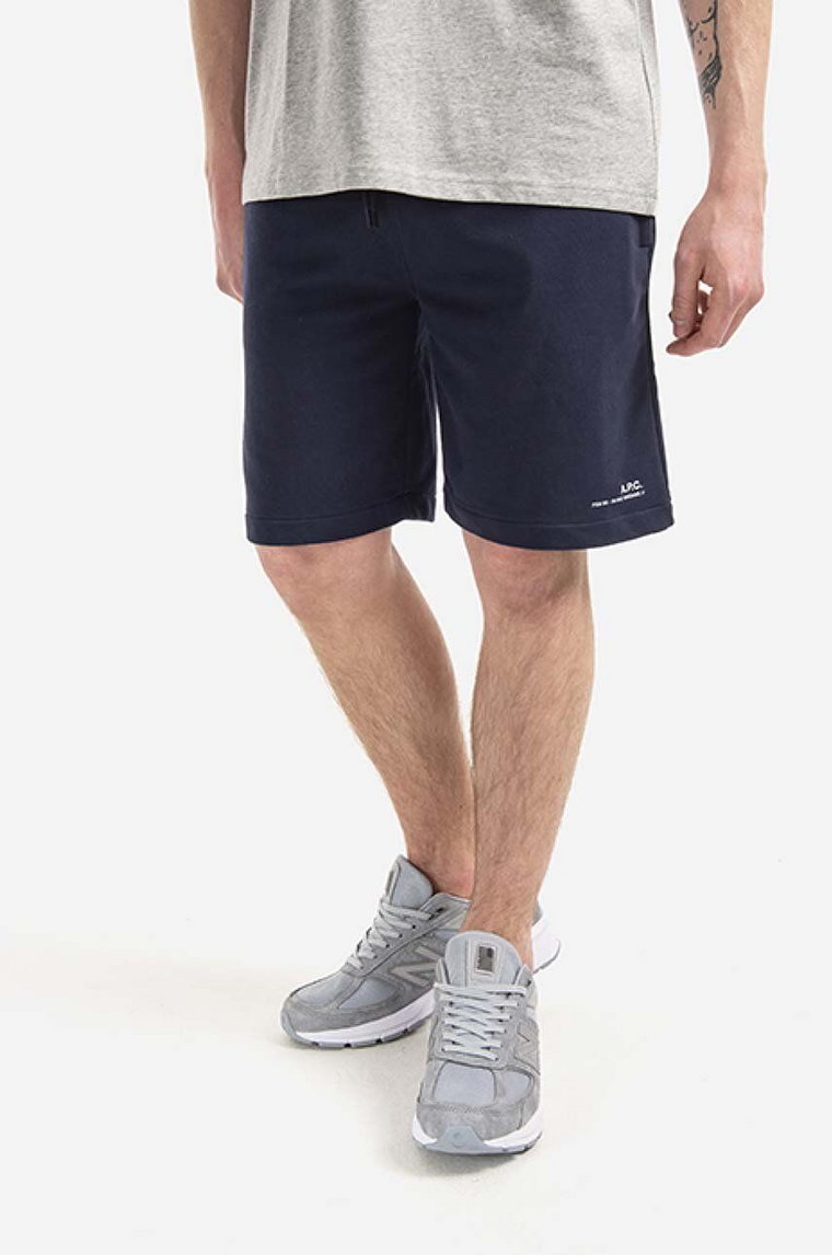 A.P.C. szorty bawełniane Item Short kolor granatowy COEAS.H10148-DARKNAVY