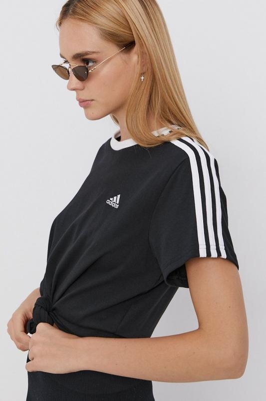 adidas T-shirt bawełniany GS1379 kolor czarny