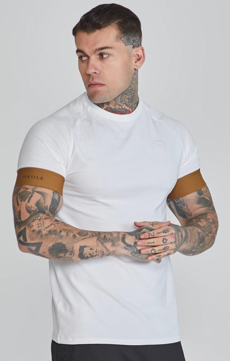 T-shirt męski SikSilk TECH 572 Biały