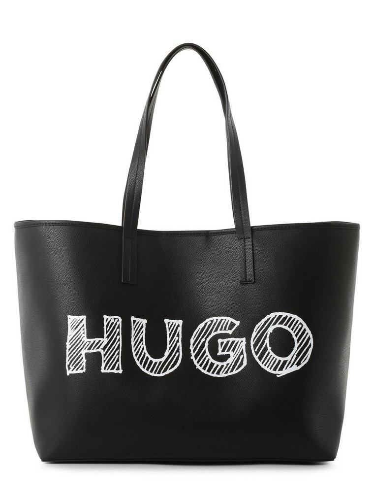 HUGO - Damska torba shopper z saszetką, czarny