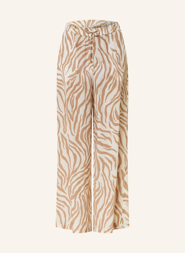 Max Mara Beachwear Spodnie Z Jedwabiu Flavia beige