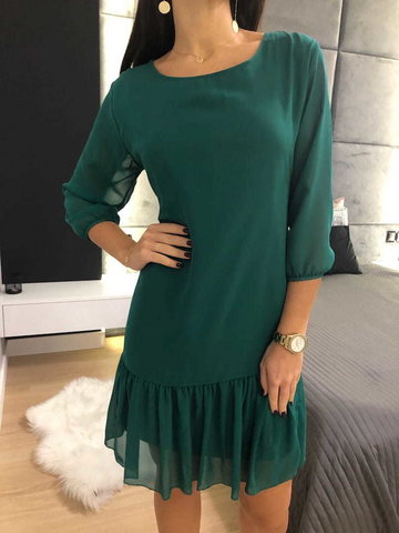 Zielona Sukienka z Falbanką (44)