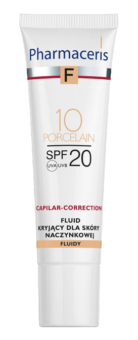 PHARMACERIS F CAPILAR-CORRECTION Fluid Kryjący Dla Skóry Naczynkowej PORCELAIN 10 SPF20 - 30 ml