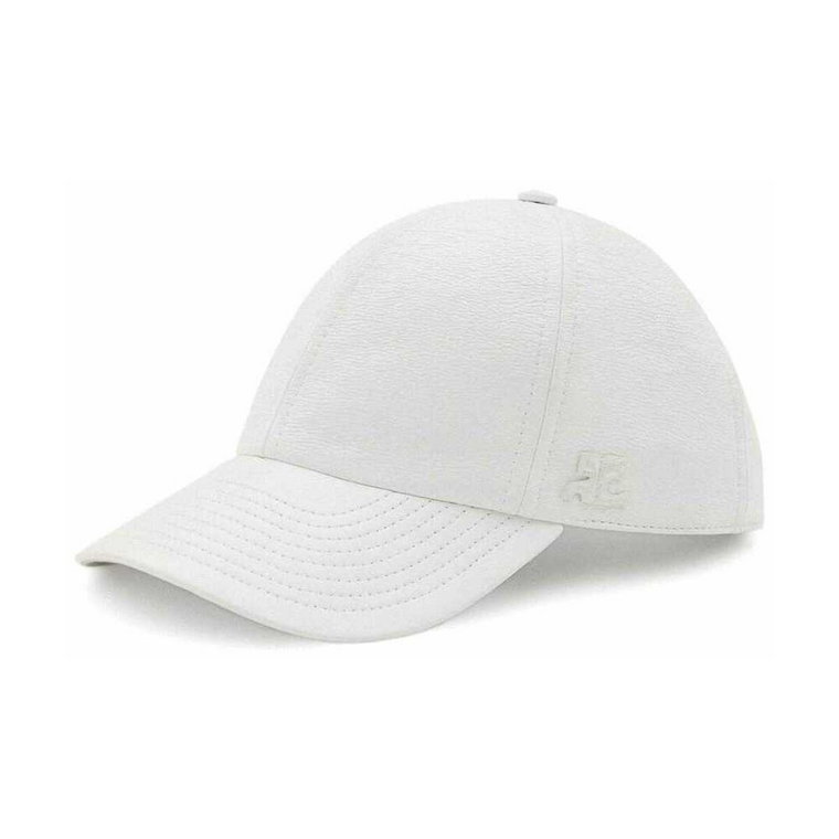 Stylowa biała czapka z naszywką z logo Courrèges