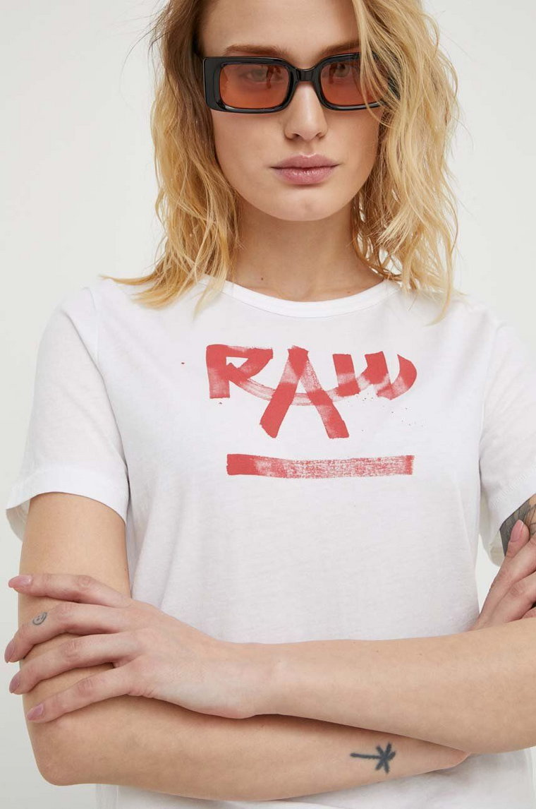 G-Star Raw t-shirt bawełniany damski kolor beżowy