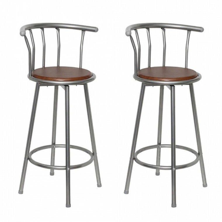 Krzesła barowe 2 szt. brązowe stalowe kod: V-60560
