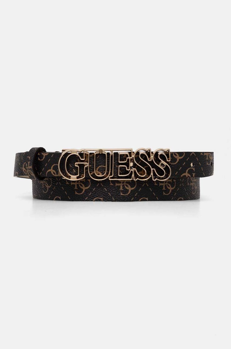 Guess pasek VICTORIA damski kolor brązowy BW9167 P4220