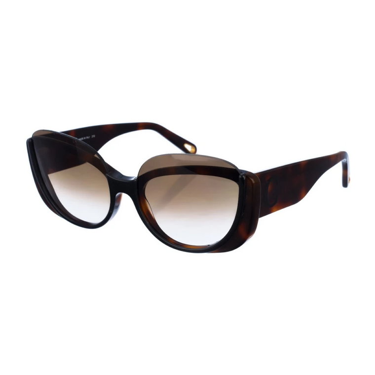 Stylowe okulary przeciwsłoneczne z ramką z acetatu Havana Brown Chloé