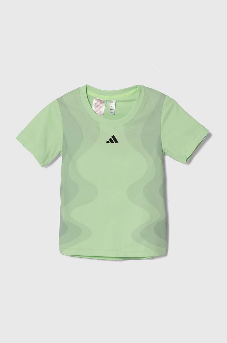 adidas Performance t-shirt dziecięcy kolor zielony z nadrukiem