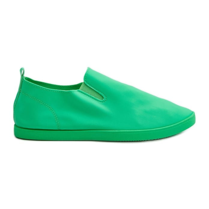 Damskie Tenisówki Trampki Slip-On Zielone Lovinia