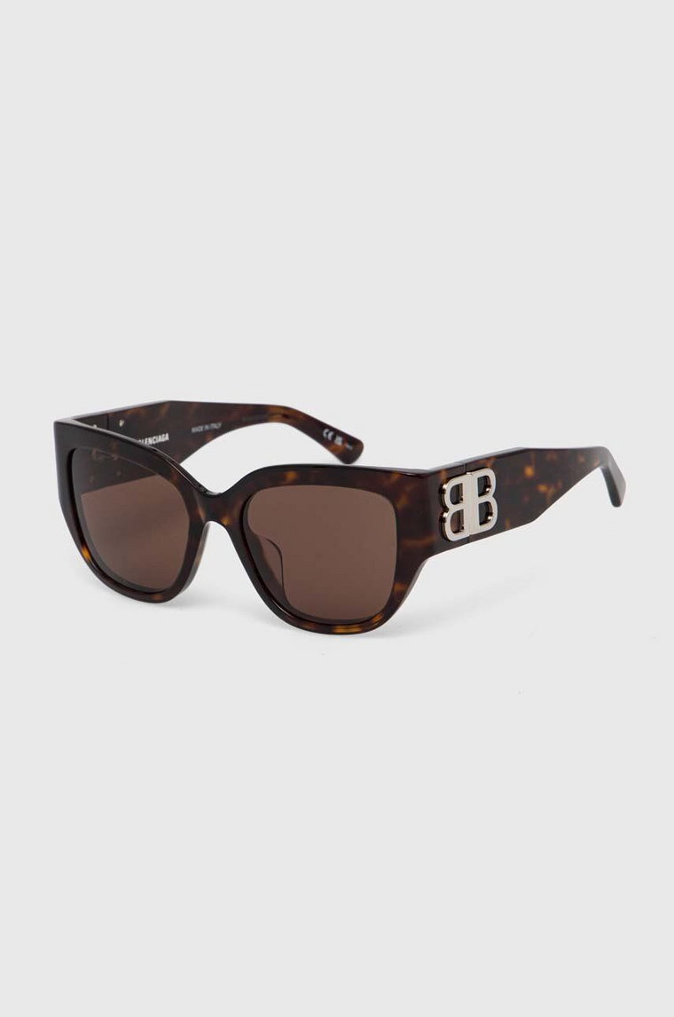 Balenciaga okulary przeciwsłoneczne damskie kolor brązowy BB0323SK