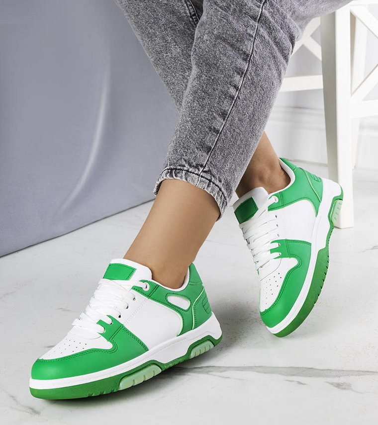 Zielone sneakersy na platformie Kristie